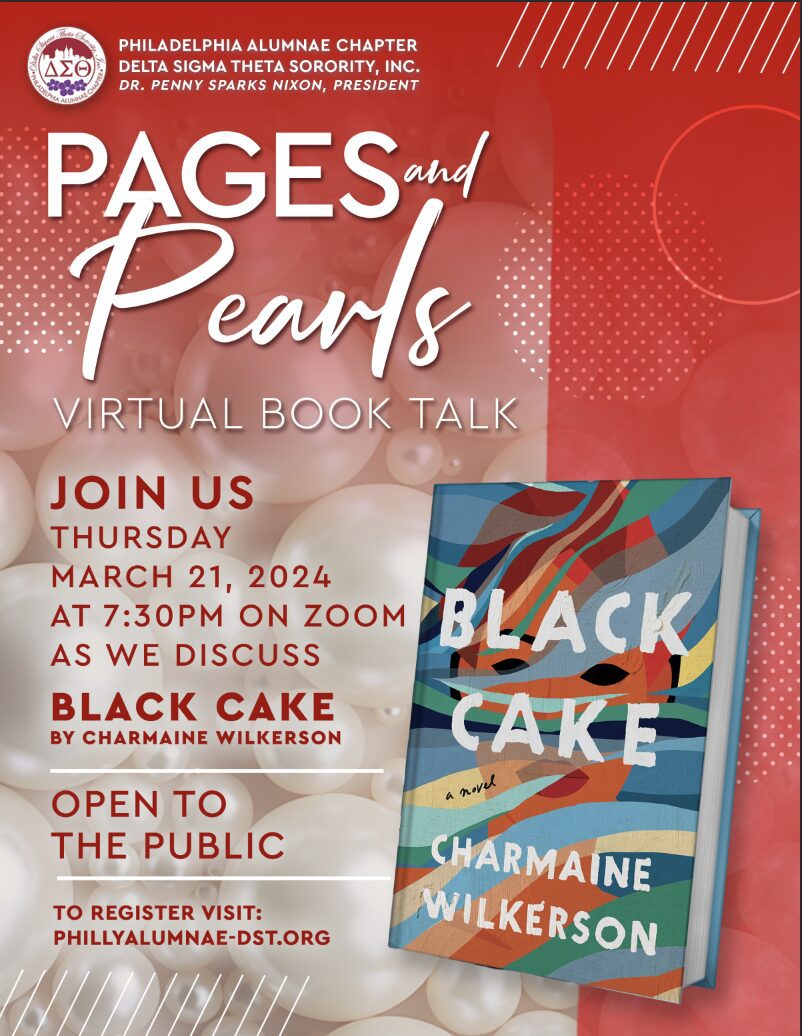Virtual book talk on 'Black Cake' by Pages and Pearls, open to all.